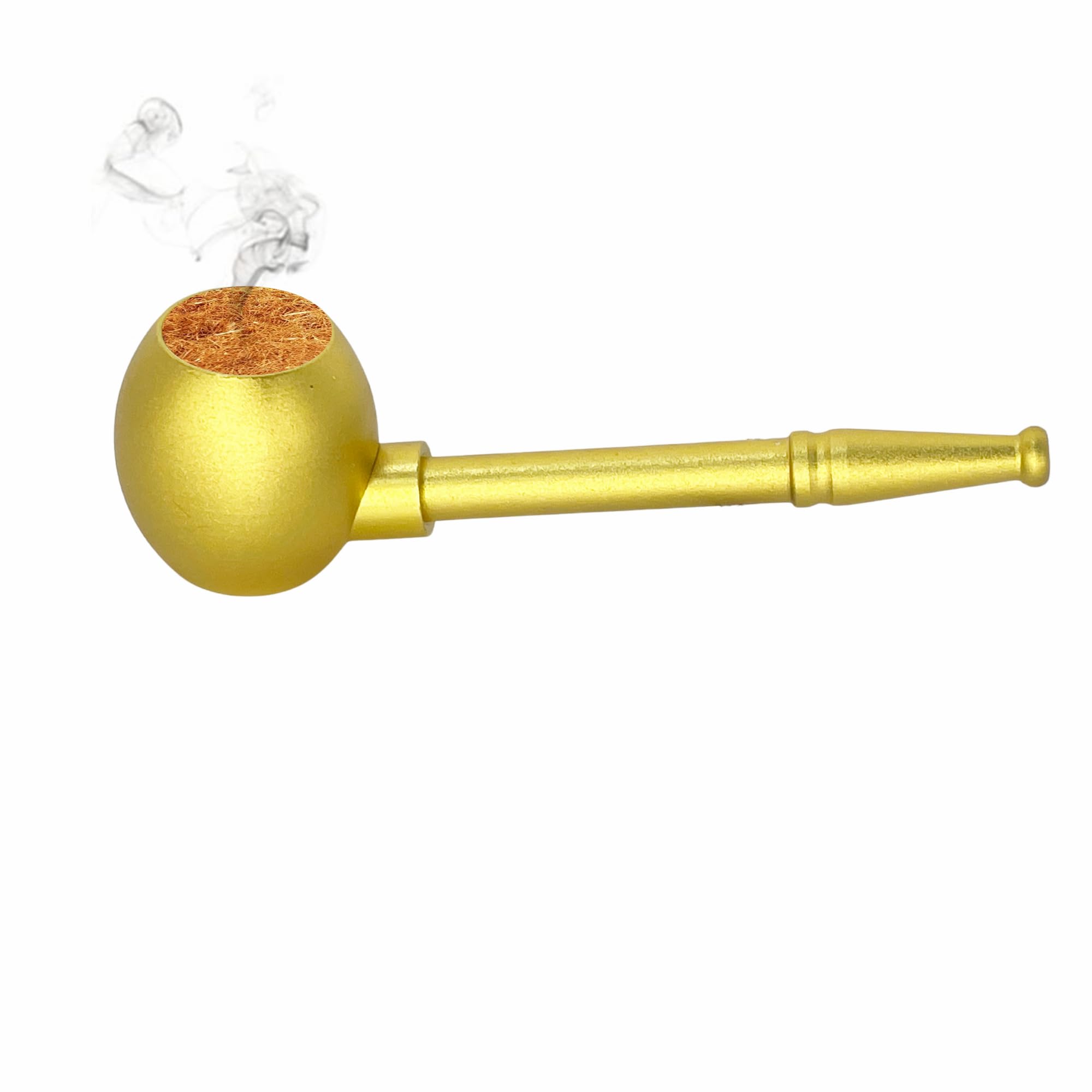 Beginner Classic Brass Retro Pipe - |5 Inch Large Bowl for Smoking Enthusiasts
| Classic Brass Retro Pipe with Large Bo