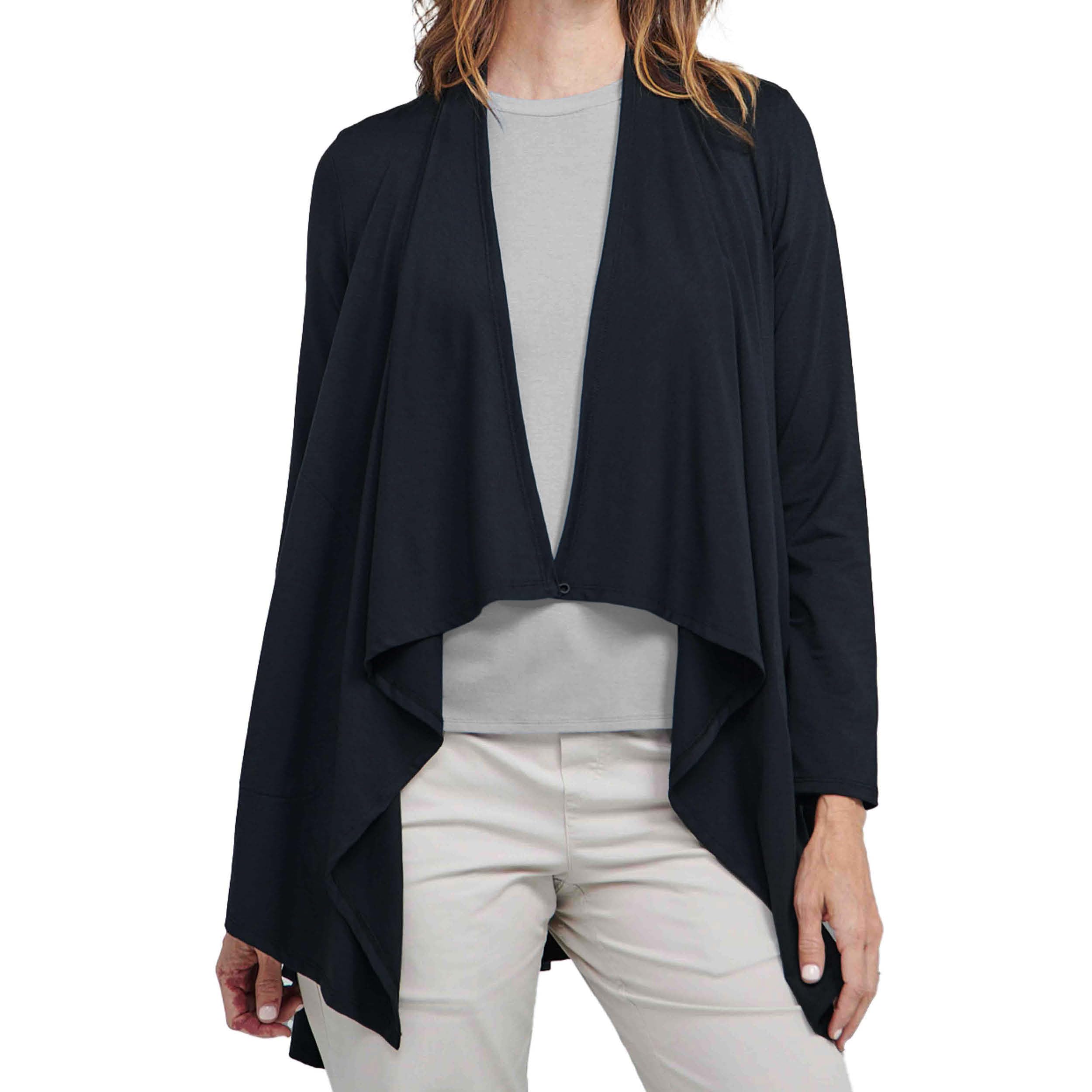 SCOTTeVEST Nicole Cardigan for Women - 6 Hidden Pockets - Lightweight Wrinkle-Resistant Travel Sweater