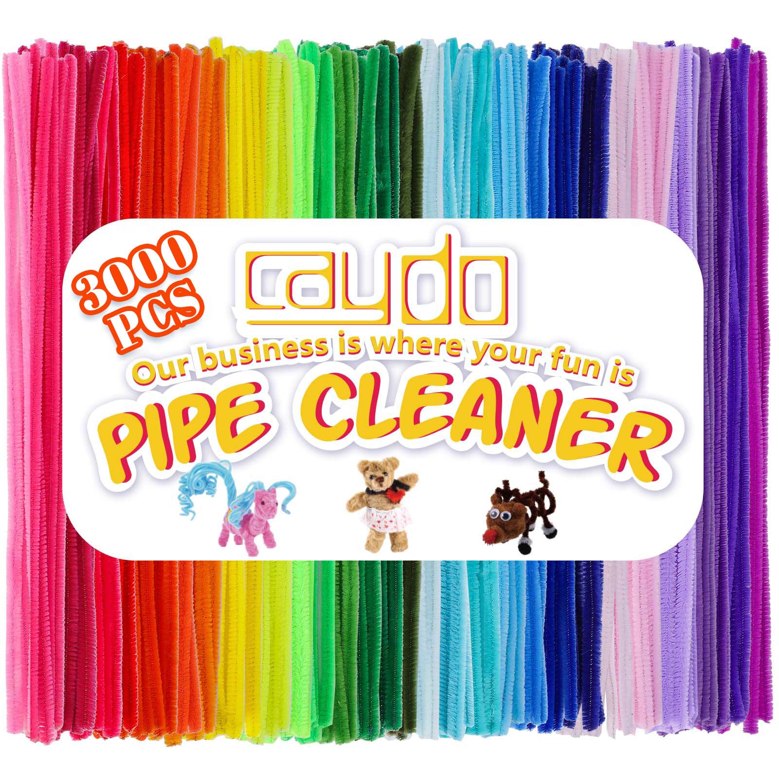 Caydo 360 Pieces Pipe Cleaners 40 Assorted Colored Chenille Stems for Kids' Art and Crafts Projects (6 mm x 12 inch)  
C